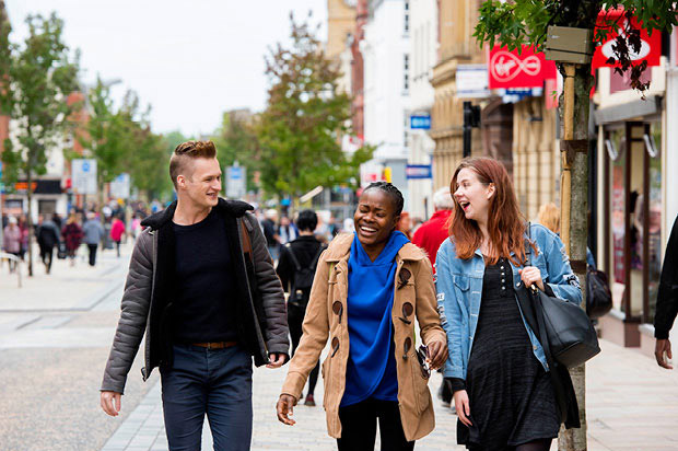 Students walking through Preston - University of Central Lancashire (UCLan) - image