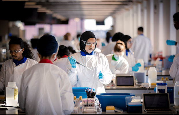 Students in the lab at Coventry University