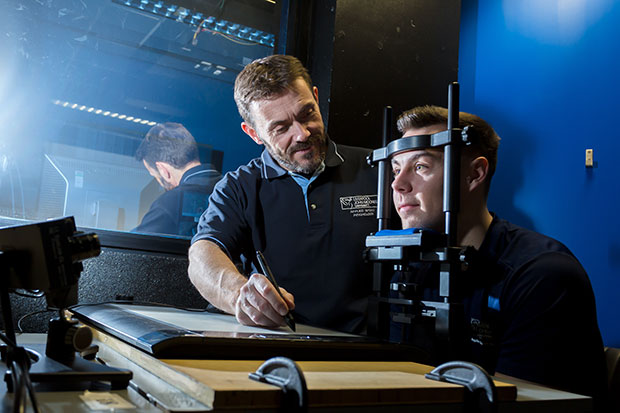 LJMU man having eye test