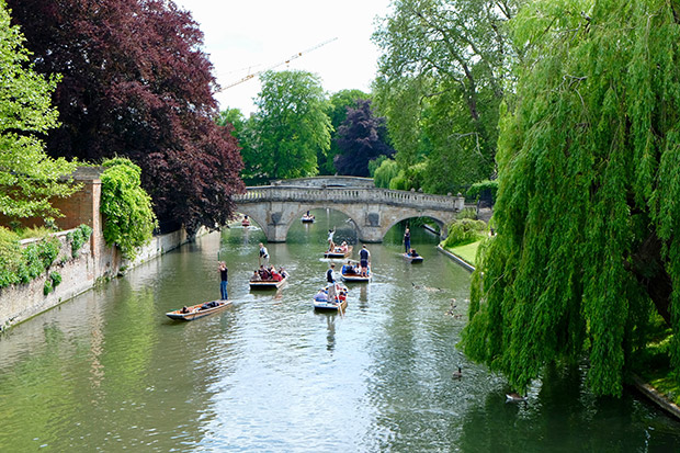 Students punting in Cambridge