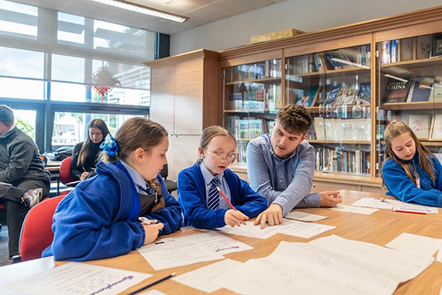 Edge Hill Student Teacher in a classroom. 