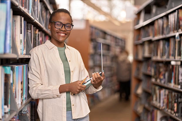 International Student in the Library (Brunel University of London)