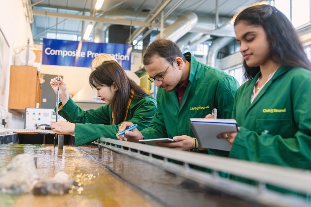 Brunel University of London students in the lab